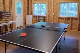 Table tennis table in the cabin